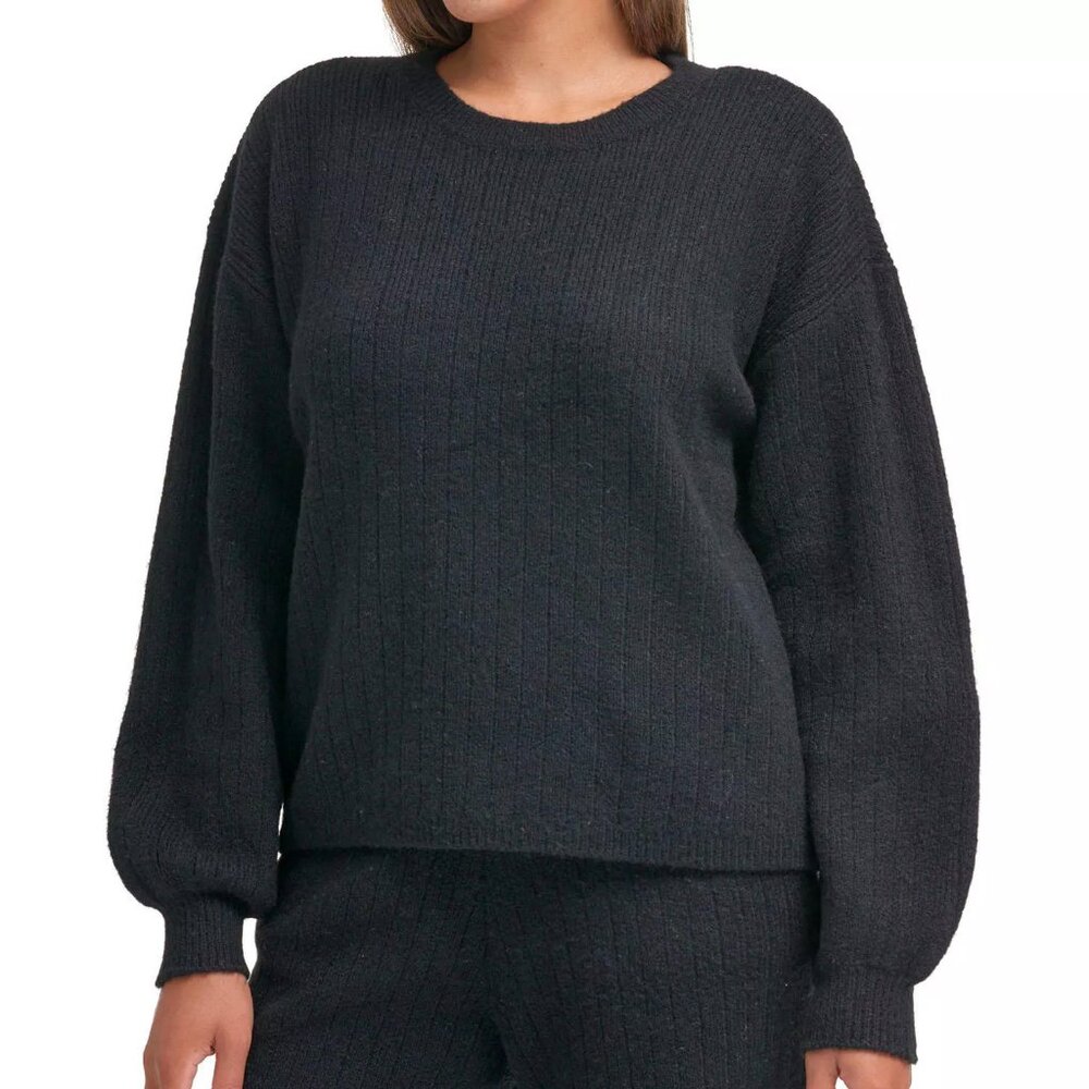 DKNY Women's Cashmere Blend Crew Neck Sweater Black XXL